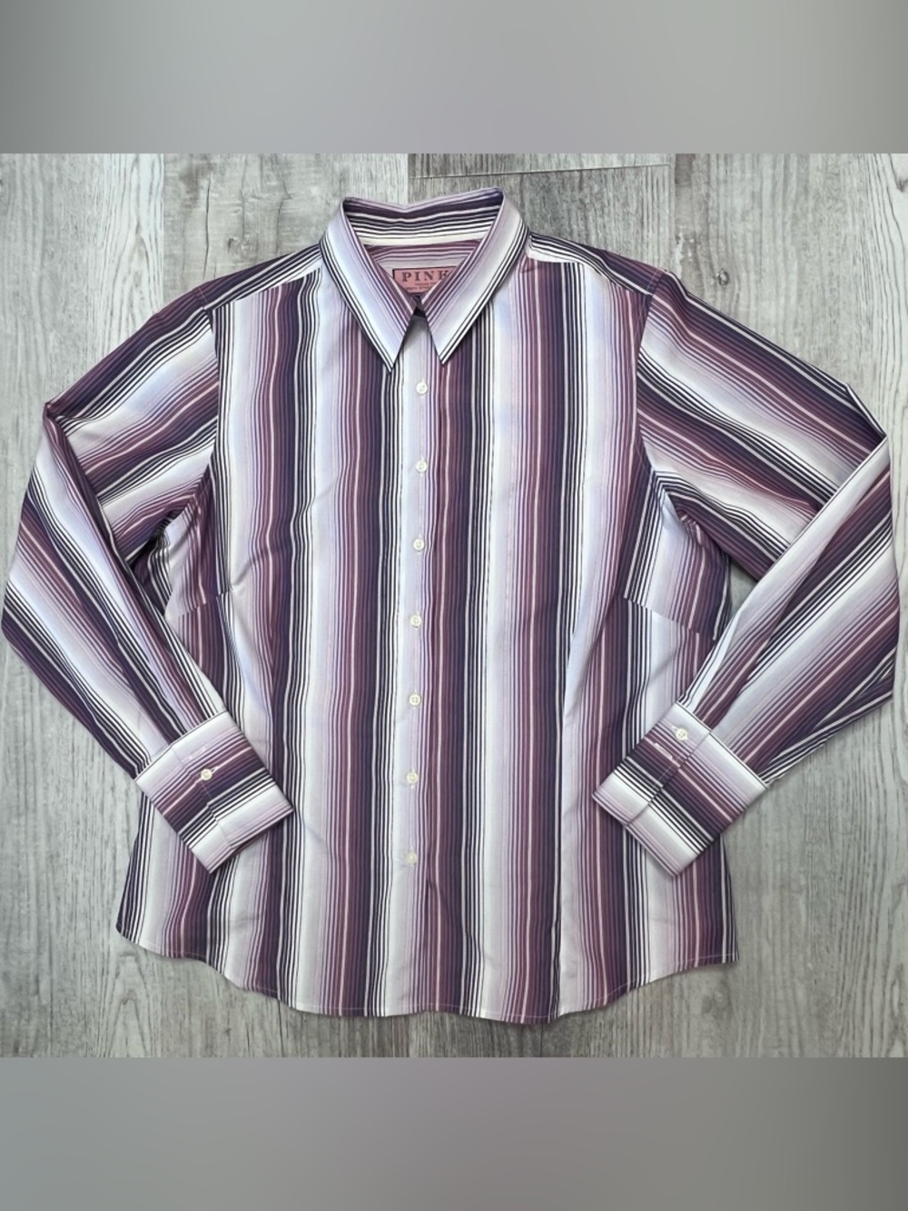 Thomas Pink Jermyn Street London Men's Striped Dress Shirt Collar 16 inch NWOT